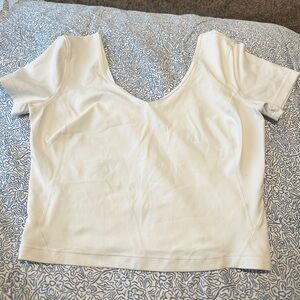 Lululemon Women's White V-Neck Top